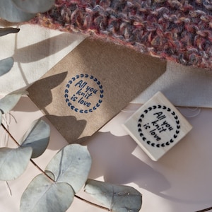 Étiquette tissée artisanale pour vêtements faits main, tout ce que vous tricotez, c'est un tampon en caoutchouc d'amour pour des vêtements tricotés à la main, cadeau pour un créateur de vêtements fait maison