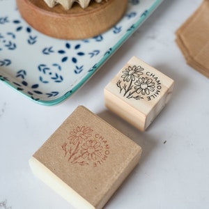 Carimbo de borracha de flores de camomila para embalagens de sabonete natural, rótulos de sabonete artesanal, presentes para fabricantes de sabonete, suprimentos para sabonete artesanal