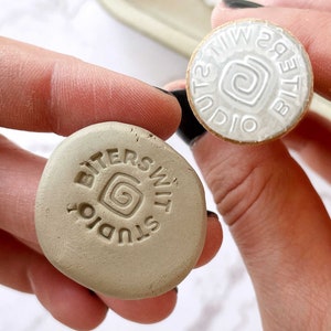Custom Mayan spiral stamp for clay with personalized name or text, special stamp for pottery and soap bars, sacred symbol stamp for ceramics