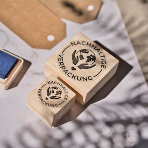 Nachhaltige Verpackung Stempel, Umweltfreundliche Verpackung Stempel auf Deutsch, Nachhaltiger Versandstempel für Kleinunternehmen, Zero Waste Ladenstempel