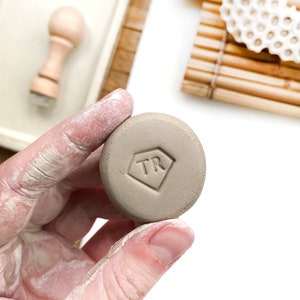 Custom diamond shape stamp for pottery mark with initials, mini initial stamp for ceramic mark, premade logo stamp for pottery