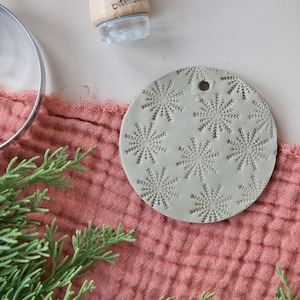 Timbro in argilla con texture a fiocco di neve per decorazioni di sfondo in ceramica e sapone, timbro mandala natalizio per decorazioni fai da te, forniture in ceramica