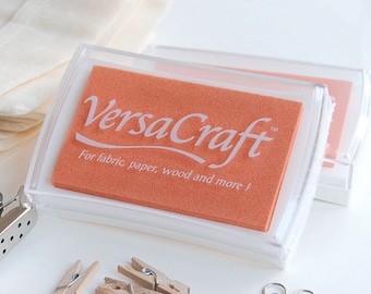 Apricot ink pad, mini pale orange stamp pad, light orange Versacraft stamp pad, multipurpose ink, orange stamp pad, refill ink pad bottle