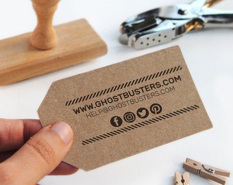 custom business card information stamp, social media business card stamp, website business card stamp, wood mounted business card stamp