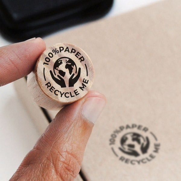 Recycle me stamp for paper and cardboard packaging, please recycle me rubber stamp, recyclable cardboard shipping box