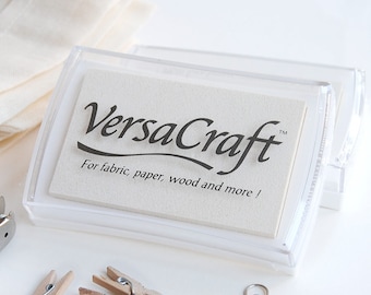 VersaCraft white stamp pad, mini fabric ink pad, refill ink pad, white Ink Pad, wood ink pad, Scrapbooking supply, fabric and wood ink pad