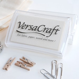 Almofada de carimbo branca VersaCraft, mini almofada de tinta de tecido, almofada de tinta de recarga, almofada de tinta branca, almofada de tinta de madeira, suprimentos para scrapbooking, almofada de tinta de tecido e madeira