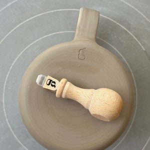 0.4 inches pottery stamp with simple icon or logo for pottery by biterswit