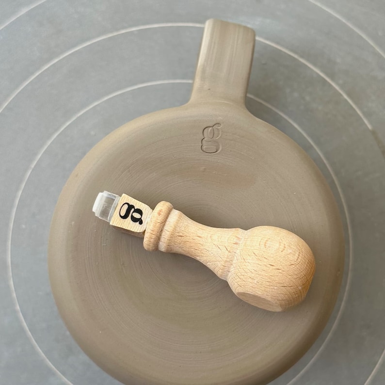 0.4 inches pottery stamp with simple icon or logo for pottery by biterswit