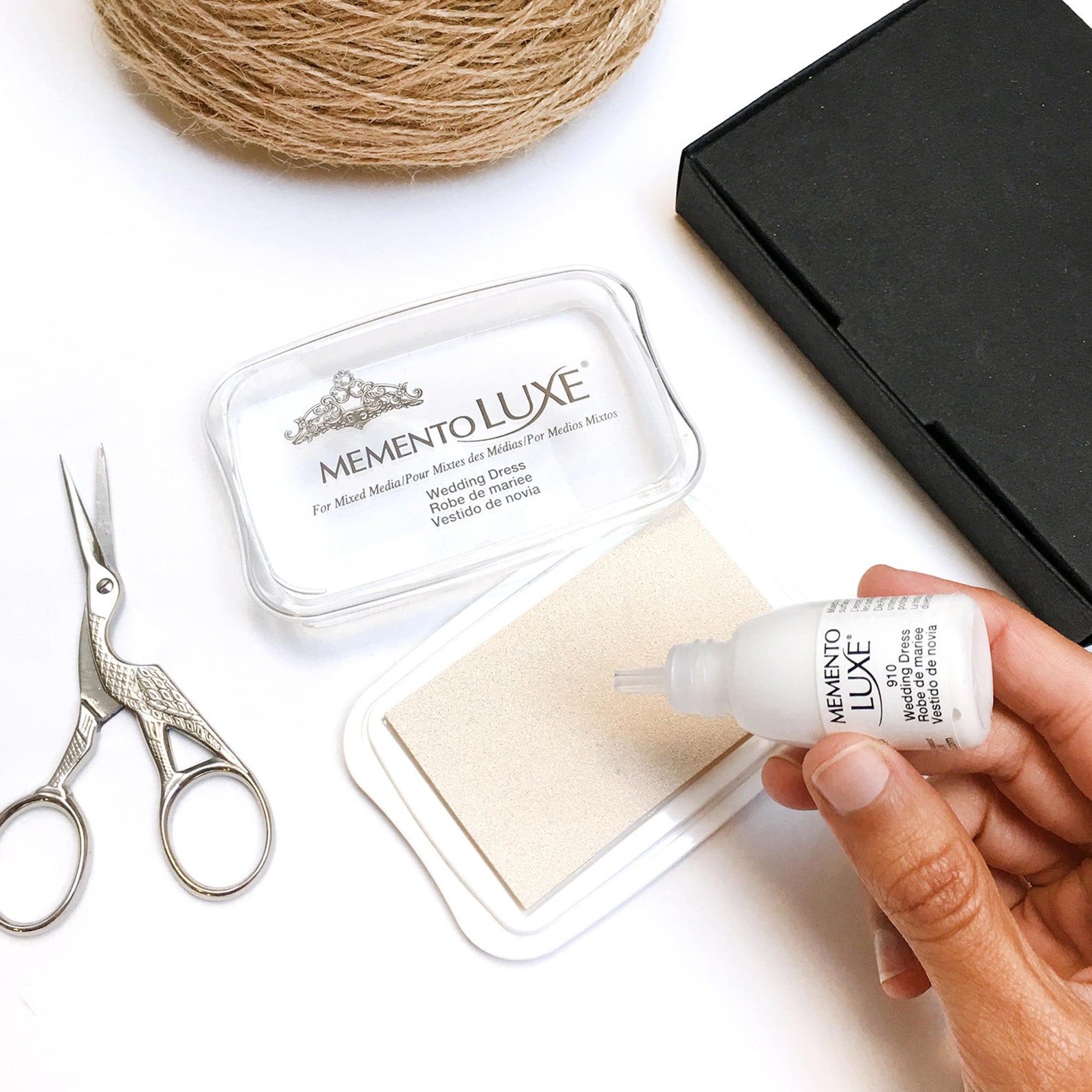 White stamp pad White ink kraft paper Memento Luxe Ink Pad Etsy