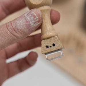 cute texture clay stamps with marveled kawaii face by biterswit