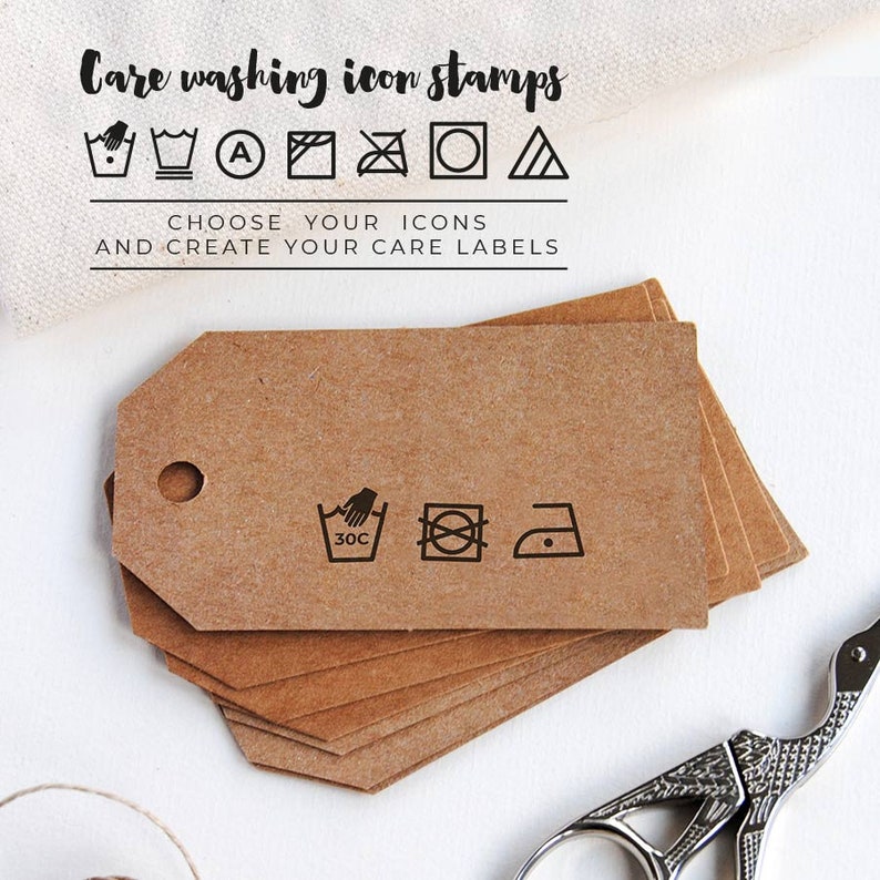 Custom washing instructions stamp Custom care label stamp for | Etsy