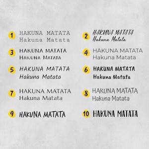 A range of font choices for customizing a soap packaging stamp. Different typography styles allow for a personalized branding experience, ideal for labeling handmade soaps, solid shampoos, and natural cosmetics. The fonts are clear and stylish, designed to print beautifully on kraft paper, recycled wrapping, and DIY soap bands.