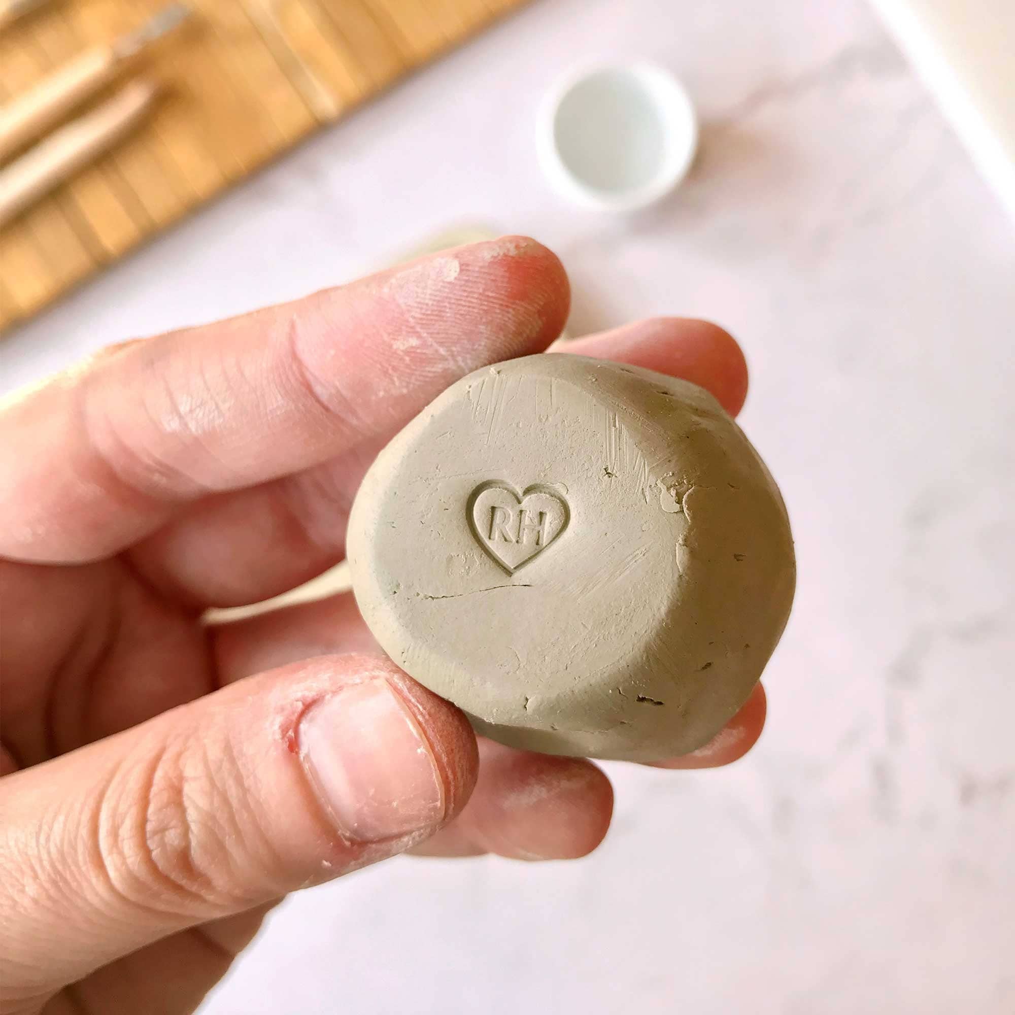 Premade Monogram Pottery Stamp With Your Initial, Custom Pottery by Stamp  for Clay, Small Potter Signature Stamp With Monogram Minimal Style 