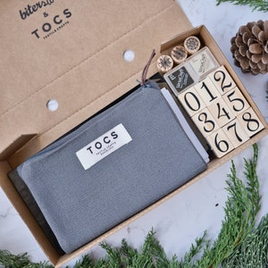 DIY-stempelset voor een duurzame adventskalender met kerstactiviteiten, complete adventskalenderset met stempels, eeuwigdurende adventskalender,