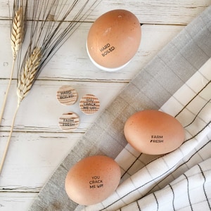 Funny Mini Egg Stamp, You Crack Me Up, Farm Fresh and Quirky Egg Quotes for Cartons, Homesteaders and Farmers Market Packaging