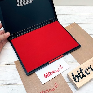 Extra groot rood stempelkussen voor stempels, groot rood stempelkussen voor papieren en kartonnen pakketten, groot stempelkussen rode kleur voor grote stempels