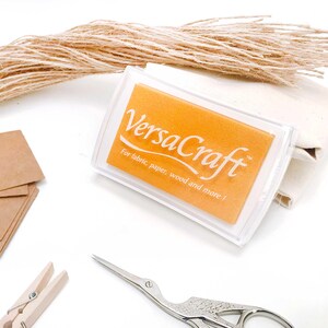 VersaCraft citroengeel stempelkussen voor stempels, minigeel stempelkussen voor papier en stof, VersaCraft reinker Yellow Lemon