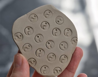 Yin yang symbol stamp for polymer clay, Balance harmony pottery, Chinese philosophy ceramic tool