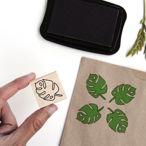 Monstera Blatt Stempel fr Journaling mit Pflanzen, Monstera Deliciosa  Symbol Ministempel, DIY Tropisches Muster Stoffdruck - Etsy.de