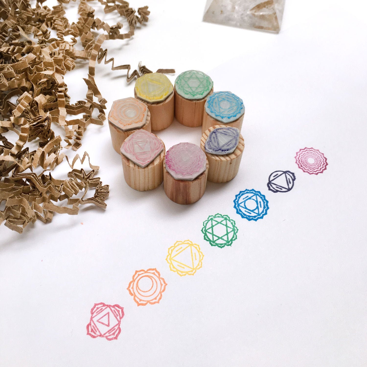 Seven Mini Chakras Stamp Set for Yoga Teacher Meditation - Etsy