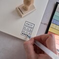 Bookplate rating stamp with reading date and name, Library stamp with rate stars product logo