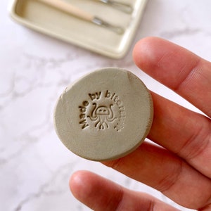 Custom jellyfish pottery stamp with personalized name or text, custom soap stamp, sea-themed ceramic stamp, original gift for pottery maker image 2