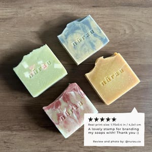 Custom soap logo stamp, custom soap stamp, custom soap bar stamp, handmade soap supplies, soap stamping logo, artwork soap stamp, DIY soap image 2