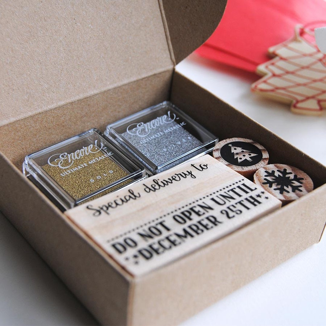Do Not Open Until December 25 Rubber Stamp, Wooden Christmas Gift Wrap ...