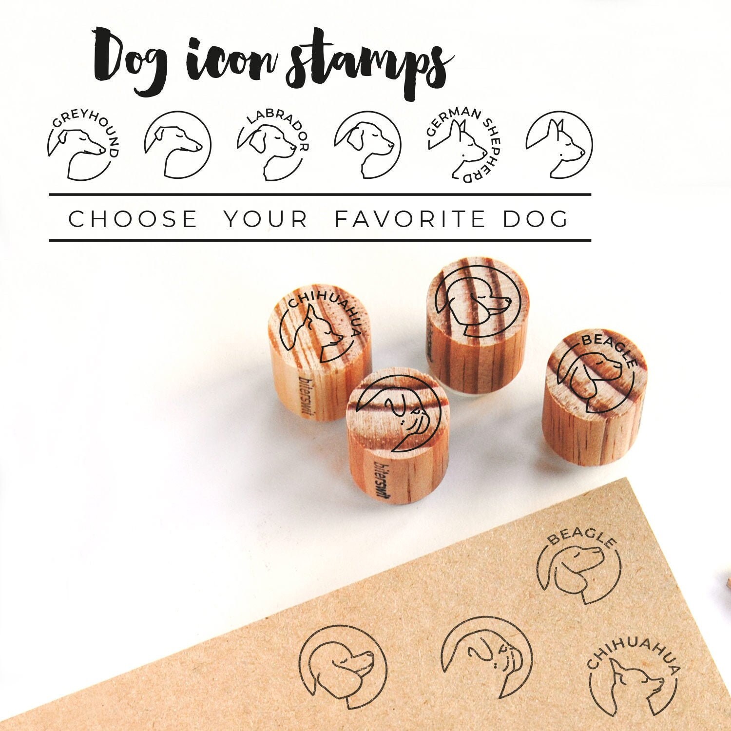 Dog rubber stamp, Pet Lover stamp for Journaling, Scrapbooking supplies for dog lovers, Pug, Greyhound, Chihuahua, Dachshund Design,