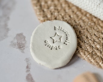 Personalized star clay signature stamp with name or text, custom name stamp for pottery mark, tools for ceramics and soap