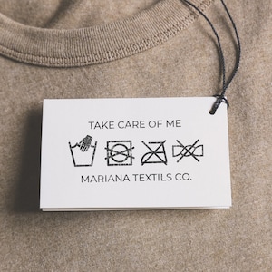 Tampon d'instructions de lavage personnalisé, tampon d'étiquette d'entretien personnalisé pour étiquettes d'instructions de lavage, cartes d'instructions de lavage bricolage, étiquette d'icône d'étiquette d'entretien