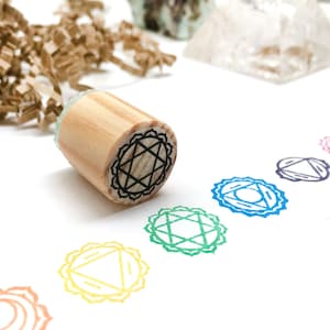 Tampon chakra du cœur pour décoration de sac de cristaux de guérison, tampon symbole Anahata pour pâte polymère et céramique, outils de journalisation Reiki et yogui