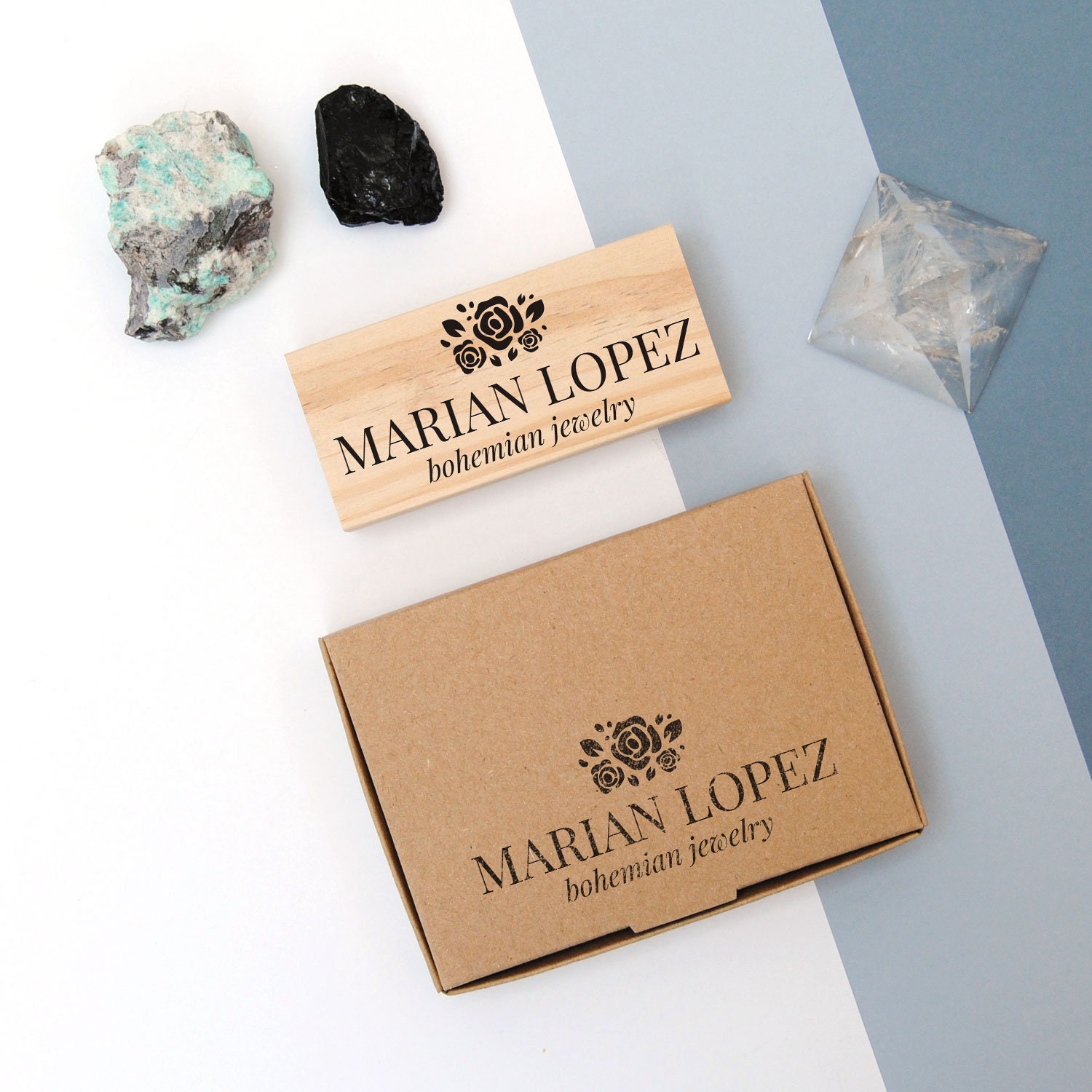 Large custom logo stamp for big boxes and paper bags Etsy