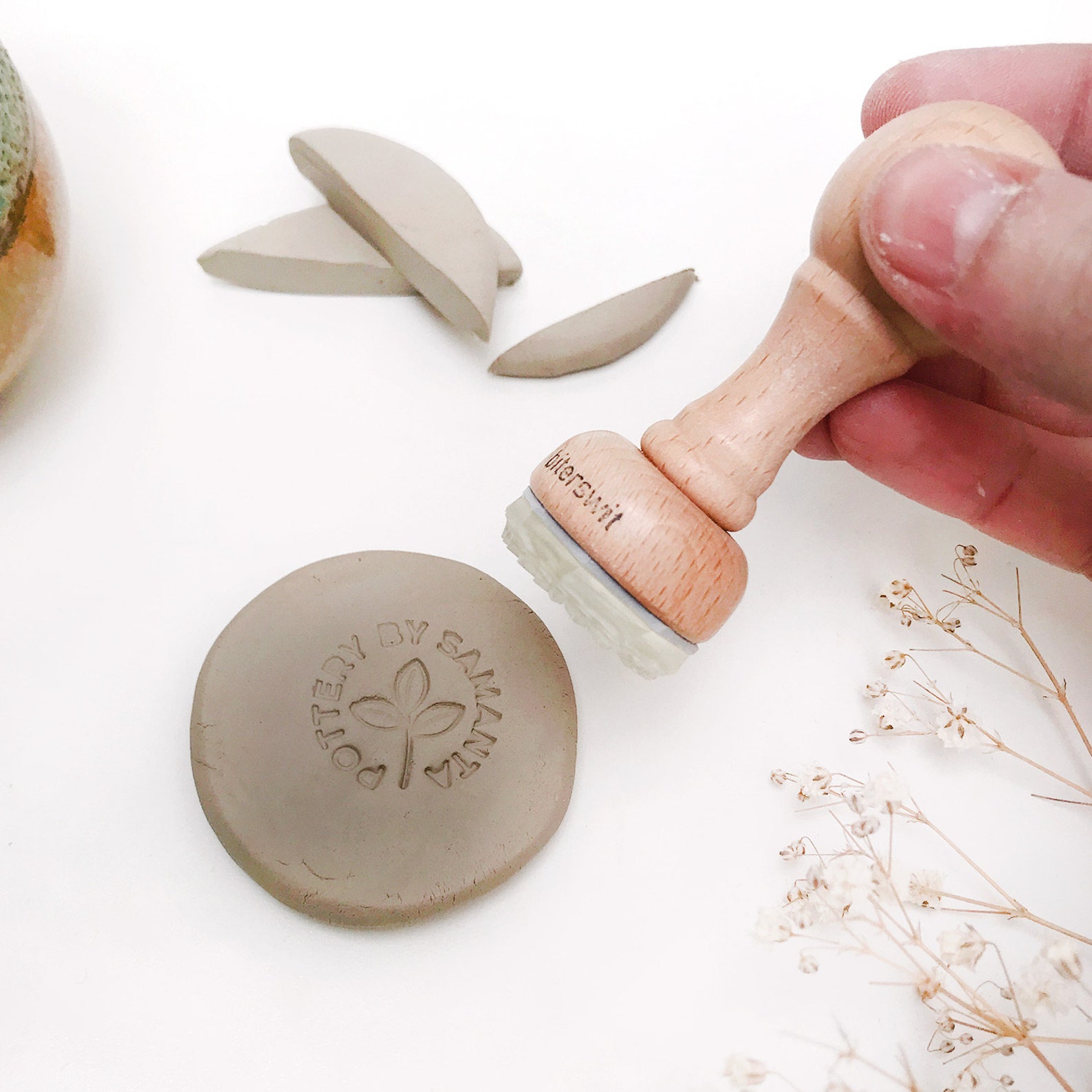 Custom Signature Pottery Stamp With Initial and Text Initial Etsy UK