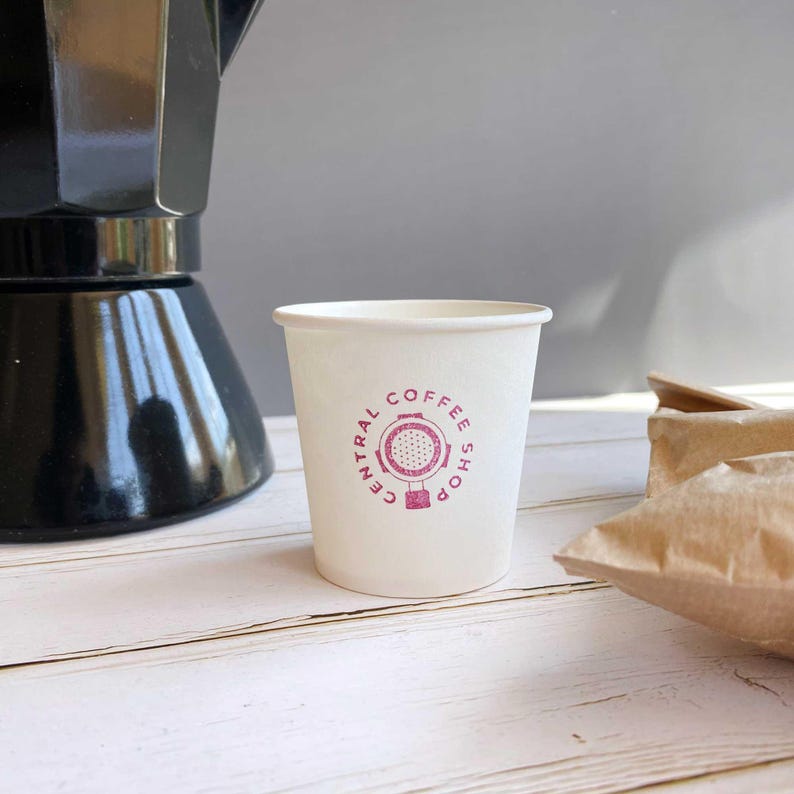 Logo stamp for custom paper cups, coffee shop stamp, coffee sleeve logo stamp, custom take away package stamp, take away cardboard package image 12