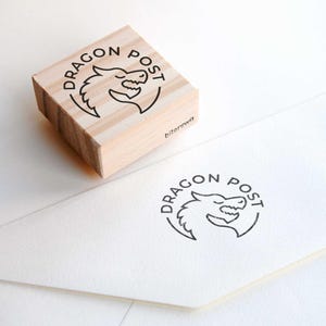 Rubberstempel drakenpost, geeky-stempel voor happy mail en nerdy penvrienden, scrapbookstempel voor journaling
