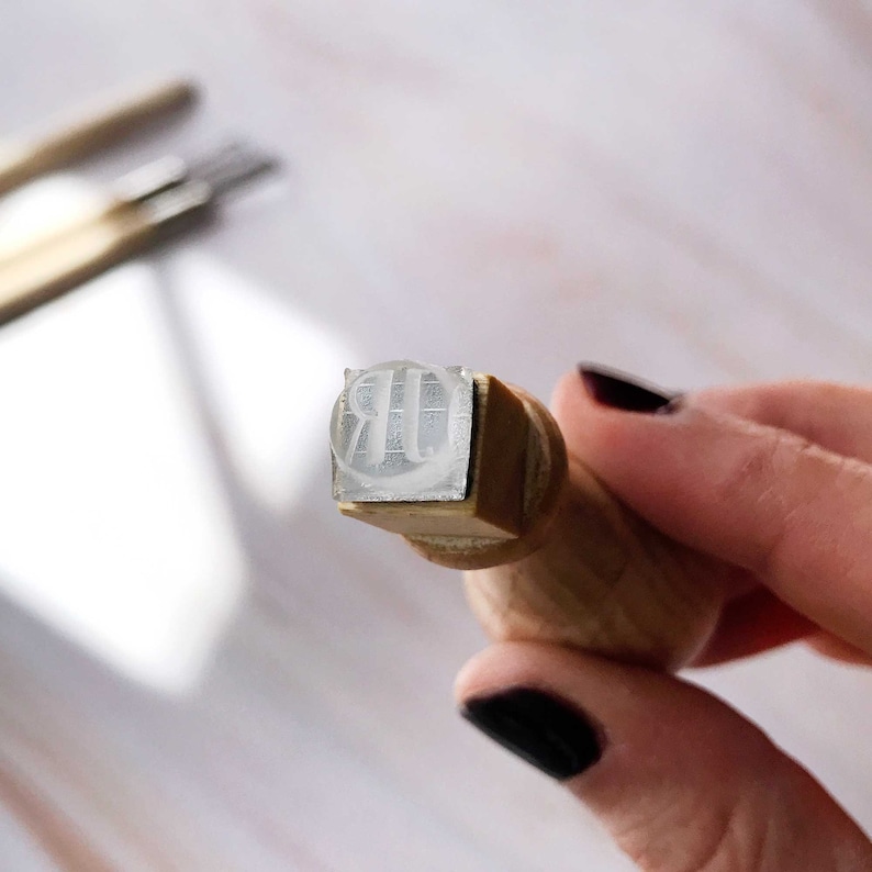 Small Round Initials Clay Stamp Initial Relief Clay Stamp Etsy