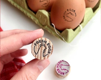 mini FRESH EGGS STAMP, egg farm stamp, mini stamp for eggs, mini egg stamp, chicken farm stamp for egg stamping, fresh chicken eggs stamp