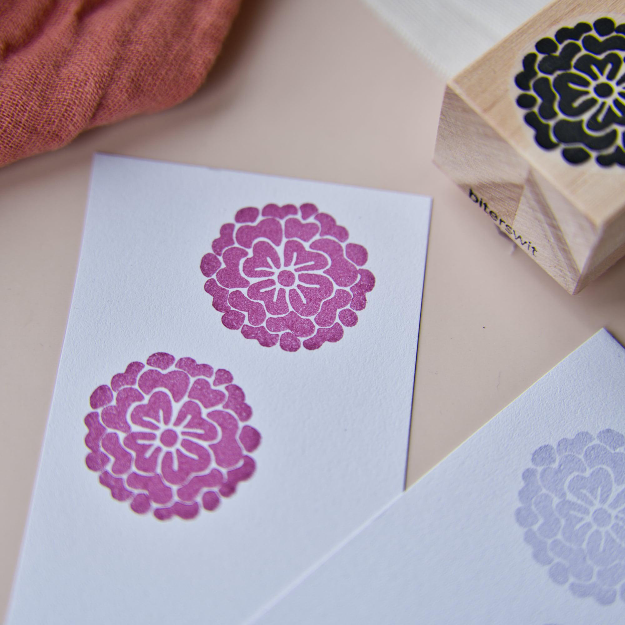 Peony Flower Rubber Stamp, Hand Drawn Floral Stamp for Card Making and ...