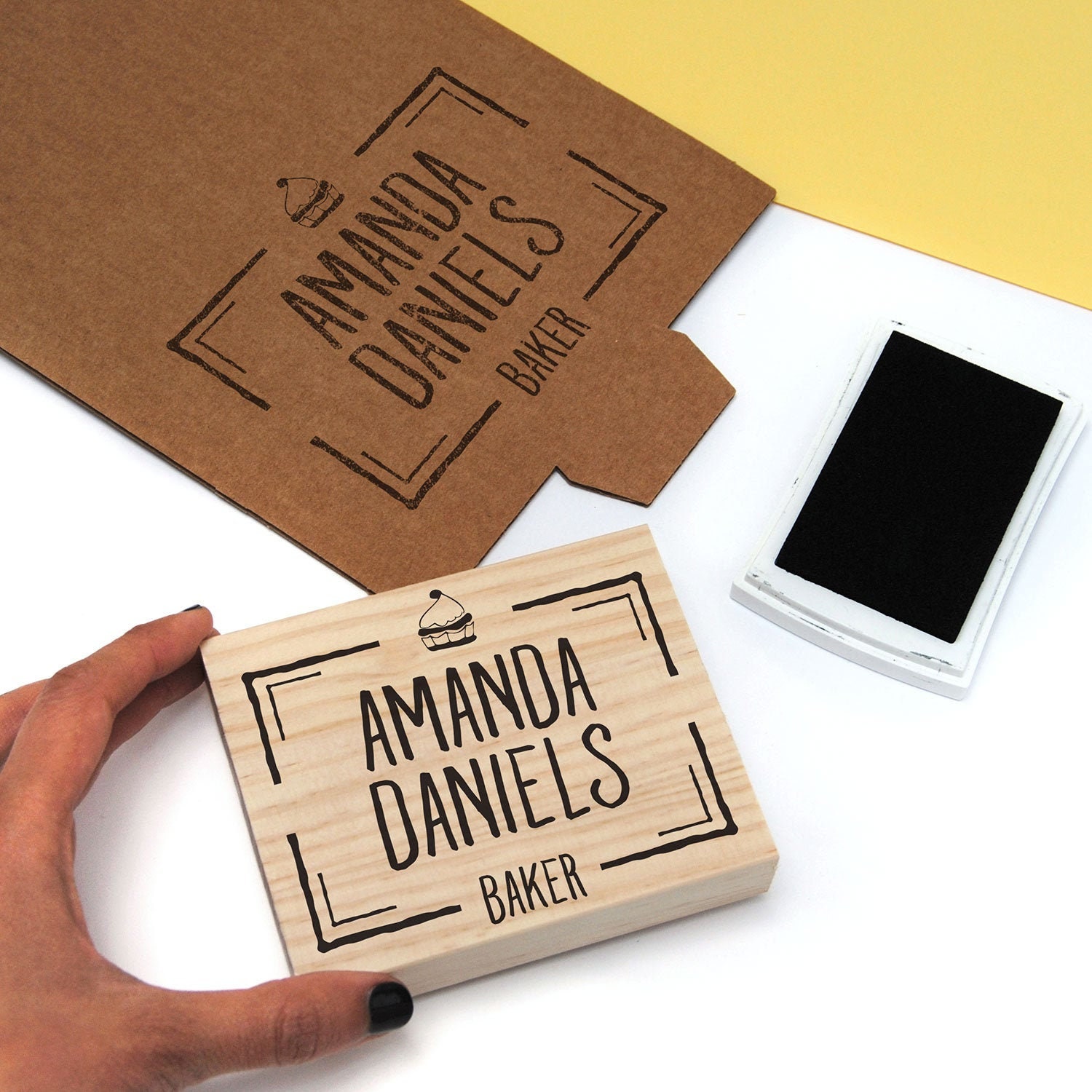 Large Custom Logo Stamp for Big Boxes and Paper Bags Etsy UK