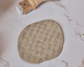 Mini sello de arcilla con textura de azulejo para cerámica, patrón floral portugués para cerámica, sello de azulejo español para casas de muñecas y manualidades DIY.