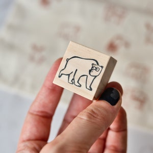 Eisbär Stempel, Skandinavisch handgezeichnet, Stempel Wintertier, Motivstempel Winter, Grizzly, Scrapbook Zubehör, Stempel für Kinder
