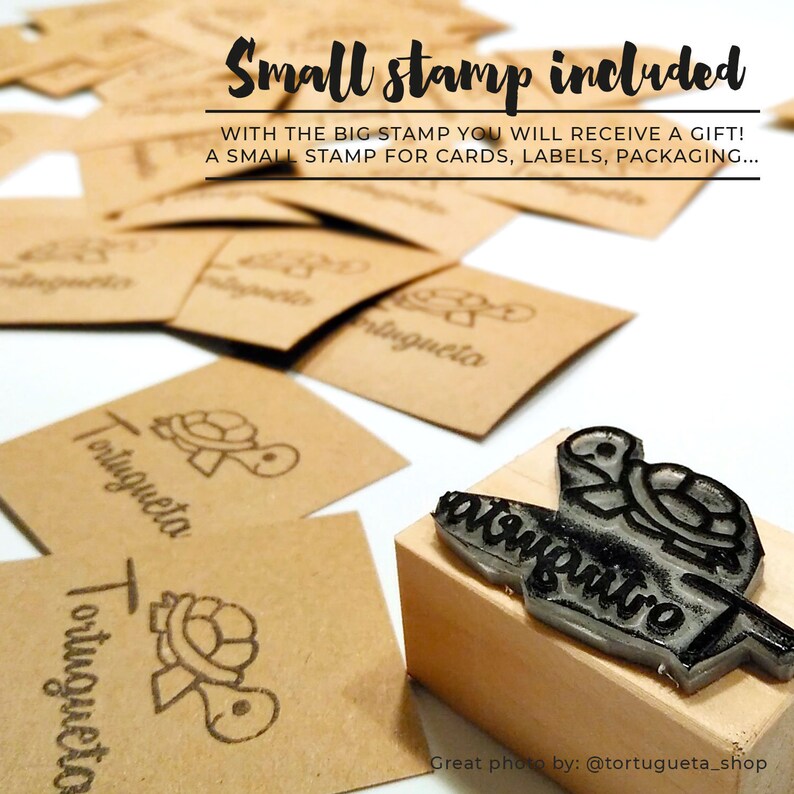 Custom logo stamp with optional VersaCraft Ink Pad, large stamp for logo muslin bags, logo shipping boxes, logo stamp logo shopping bags image 2