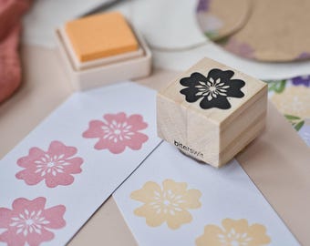 Carimbo de borracha com flor de cerejeira Sakura para confecção de cartões, artigos de papelaria floral DIY para casamentos, carimbo botânico para diários de primavera e scrapbooking.