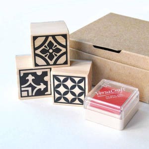 Jeu de tampons pour carrelage méditerranéen, tampons en caoutchouc marocains et portugais pour carnets et scrapbooking, kit de bricolage pour adultes pour mosaïques à faire soi-même