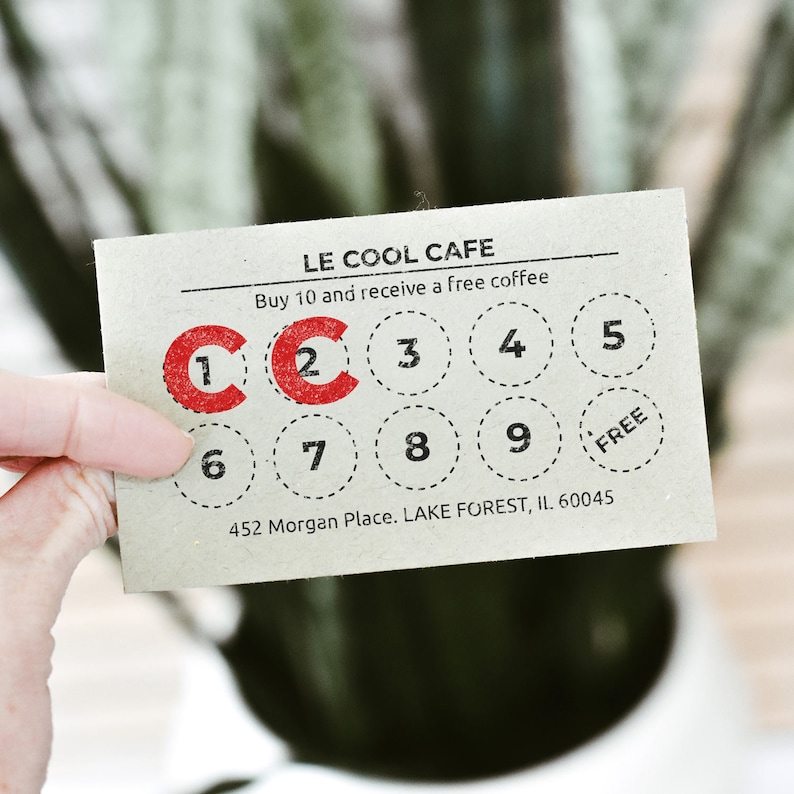 Custom Loyalty Card Stamp With Mini Letter Stamp Loyalty Card Etsy