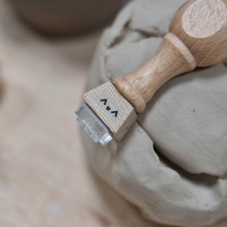 texture clay stamps with cute kawaii faces by biterswit