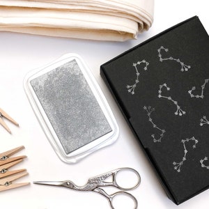 Silver ink pad metallic stamp pad, mini brilliance silver ink, silver metallic ink pad, DIY wedding, rubber stamp ink pad, refill ink pad