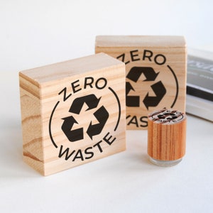 Zero Waste Stempel für nachhaltige Verpackungen, Umweltfreundlicher Brandstempel für recyclebare Verpackungen, Anhänger Compostable und Zero Waste